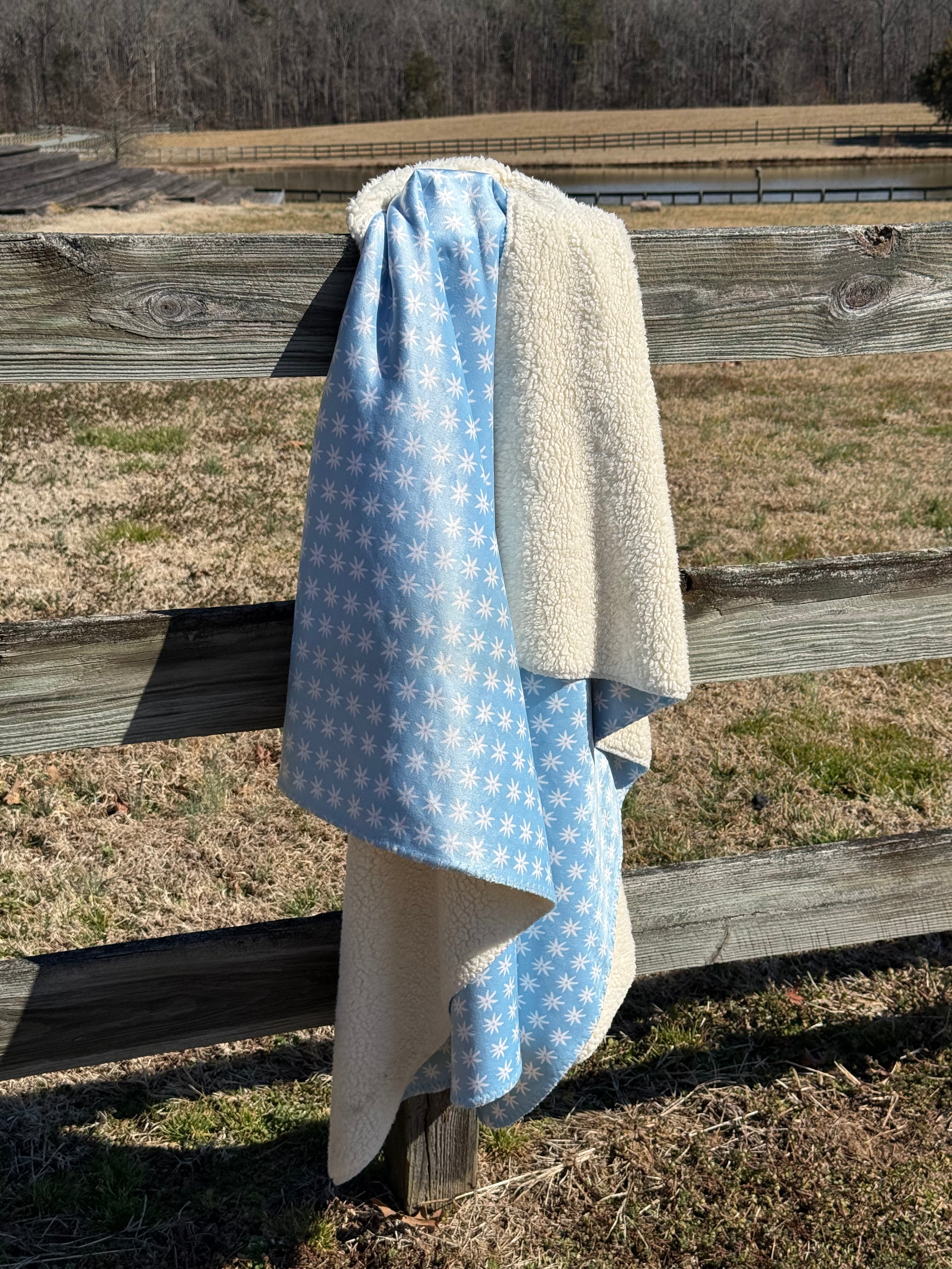 Millefleur Fleece Sherpa Throw Blanket