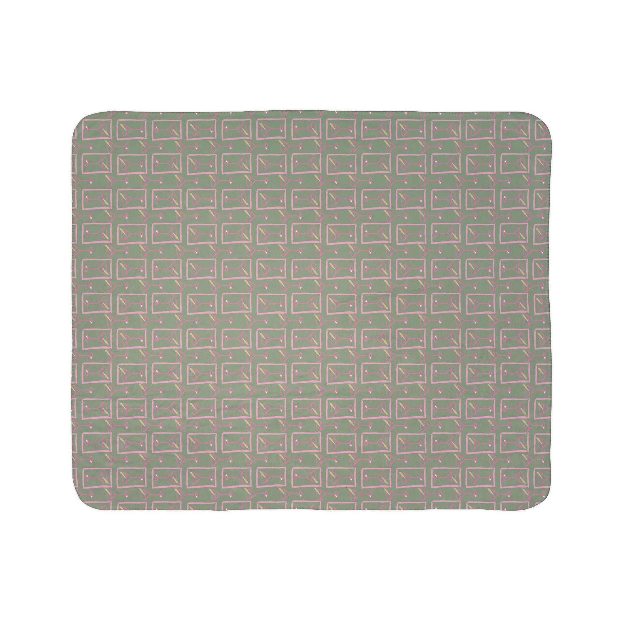 Cocktail Couture Fleece Sherpa Blanket