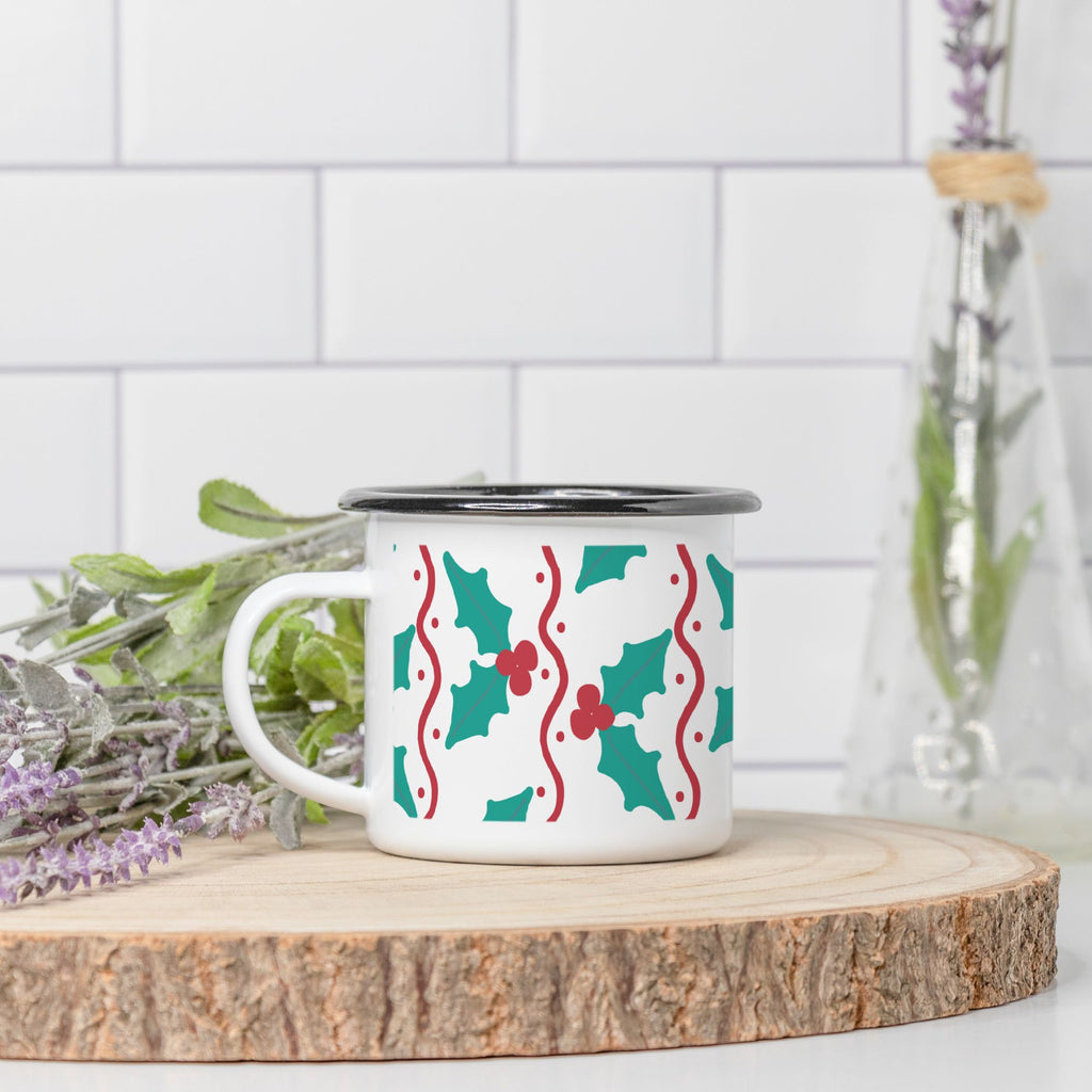 Holly Camp Mug 10 oz. (Black Rim)