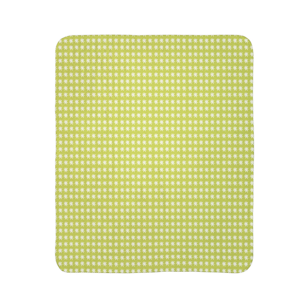 Mille Fleur Sherpa Blanket – Cozy Chartreuse Fleece Throw
