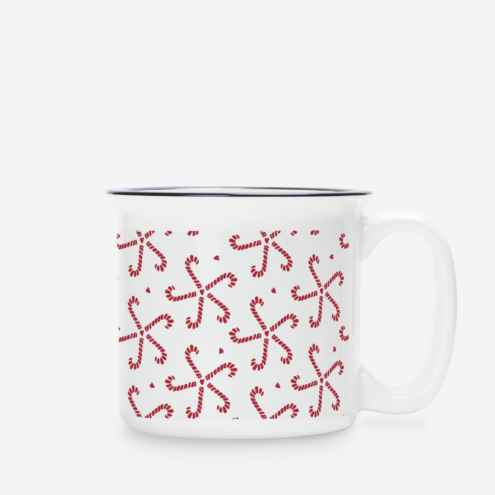 Candy Cane Ceramic Camp Mug White 13oz