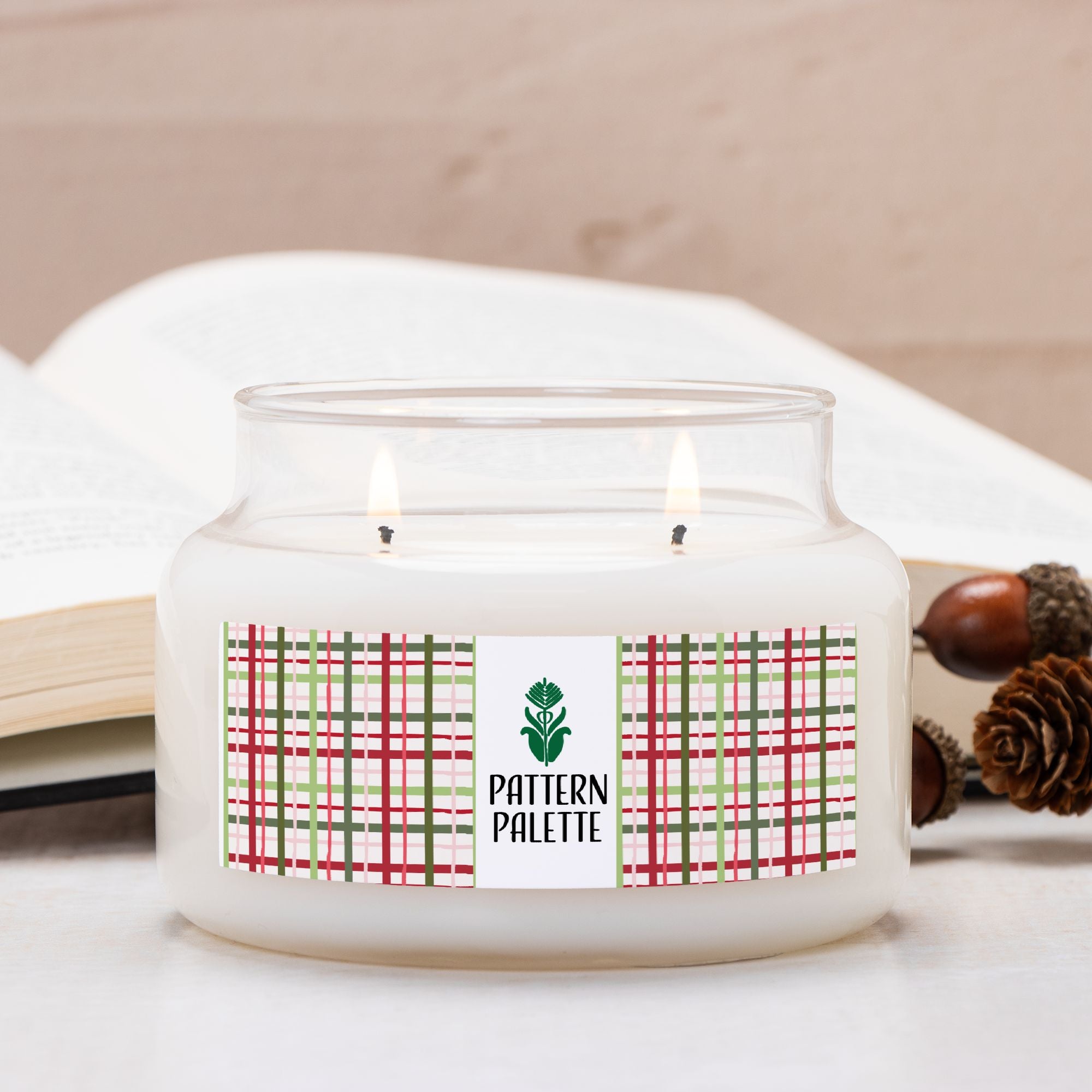 Pattern Palette Candle Apothecary Jar-Frasier fir scent!