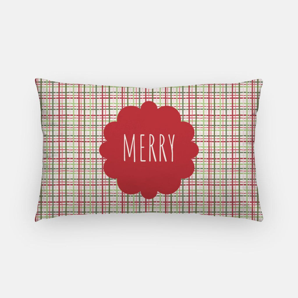 Merry Jingle Plaid Pillow Cover Lumbar