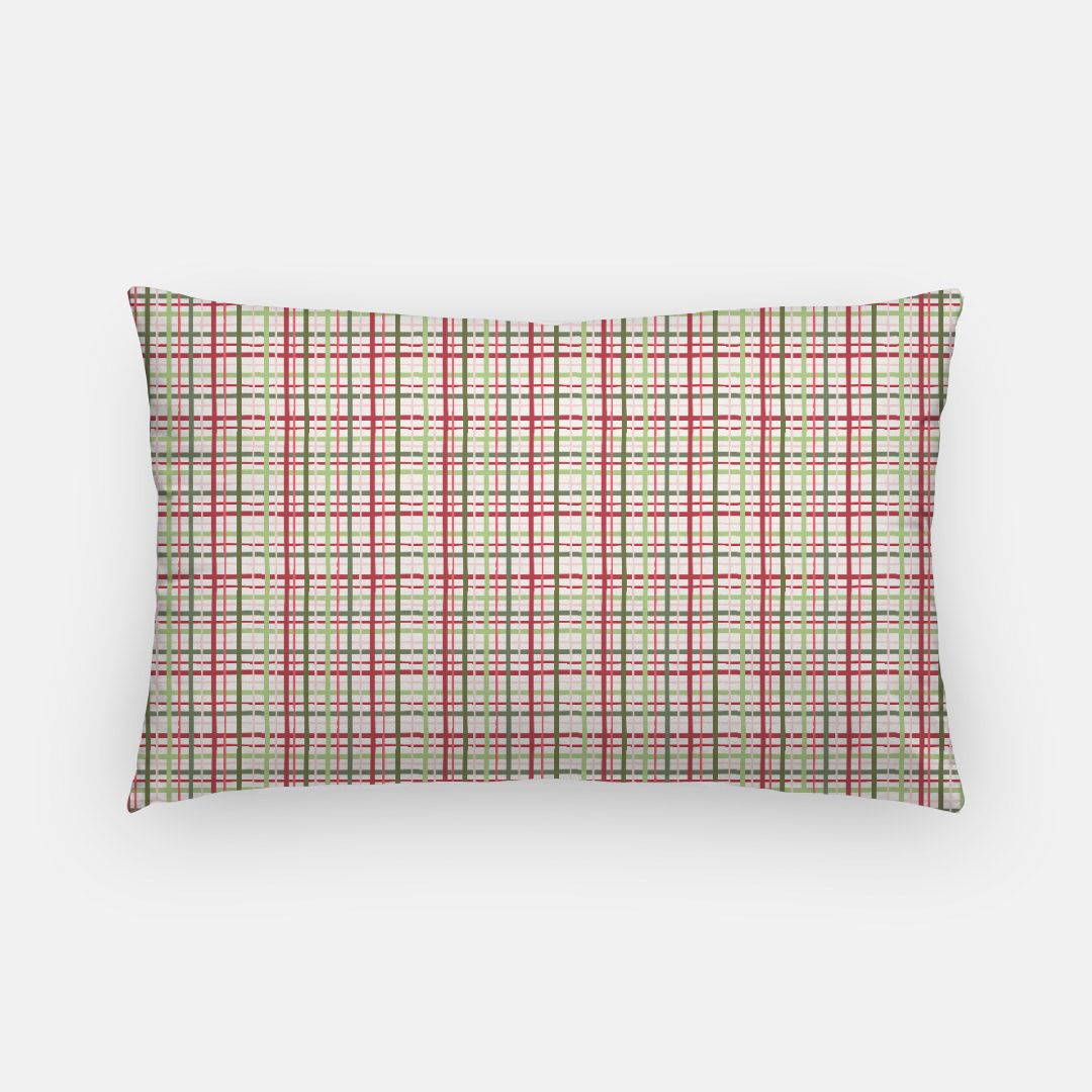 Merry Jingle Plaid Pillow Cover Lumbar