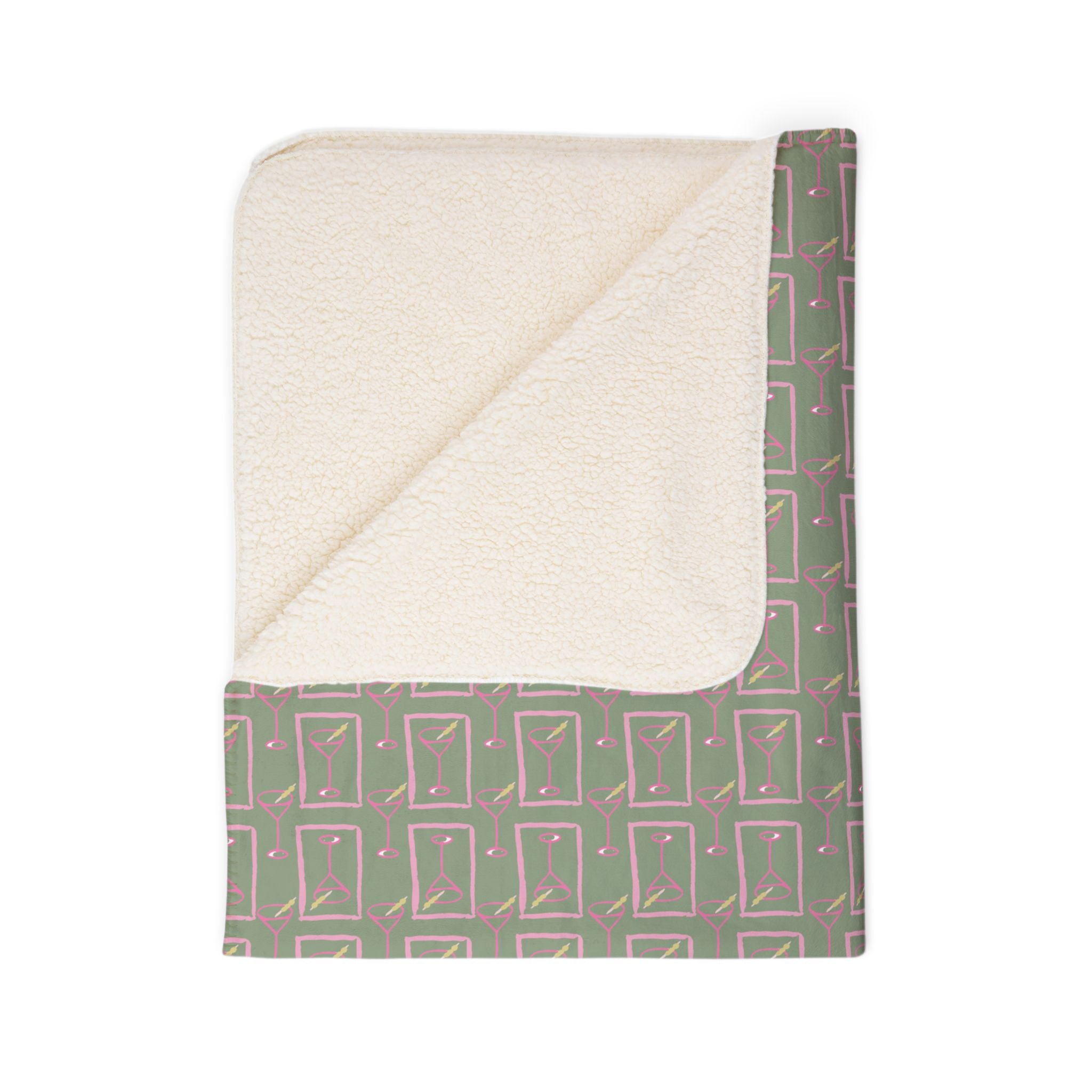 Cocktail Couture Fleece Sherpa Blanket