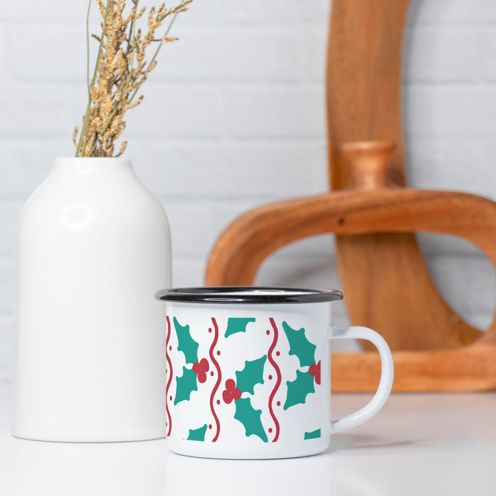 Holly Camp Mug 10 oz. (Black Rim)