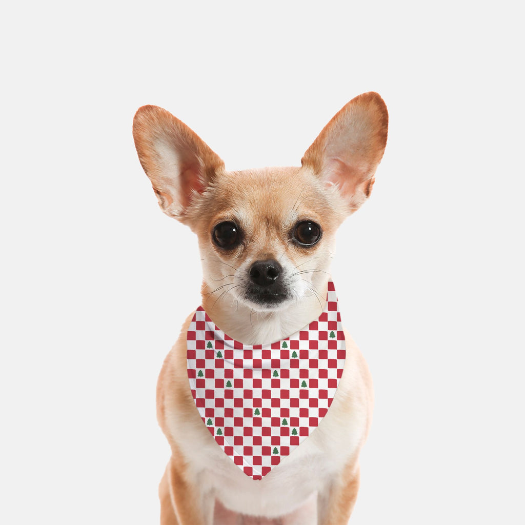Christmas Check small pet bandana