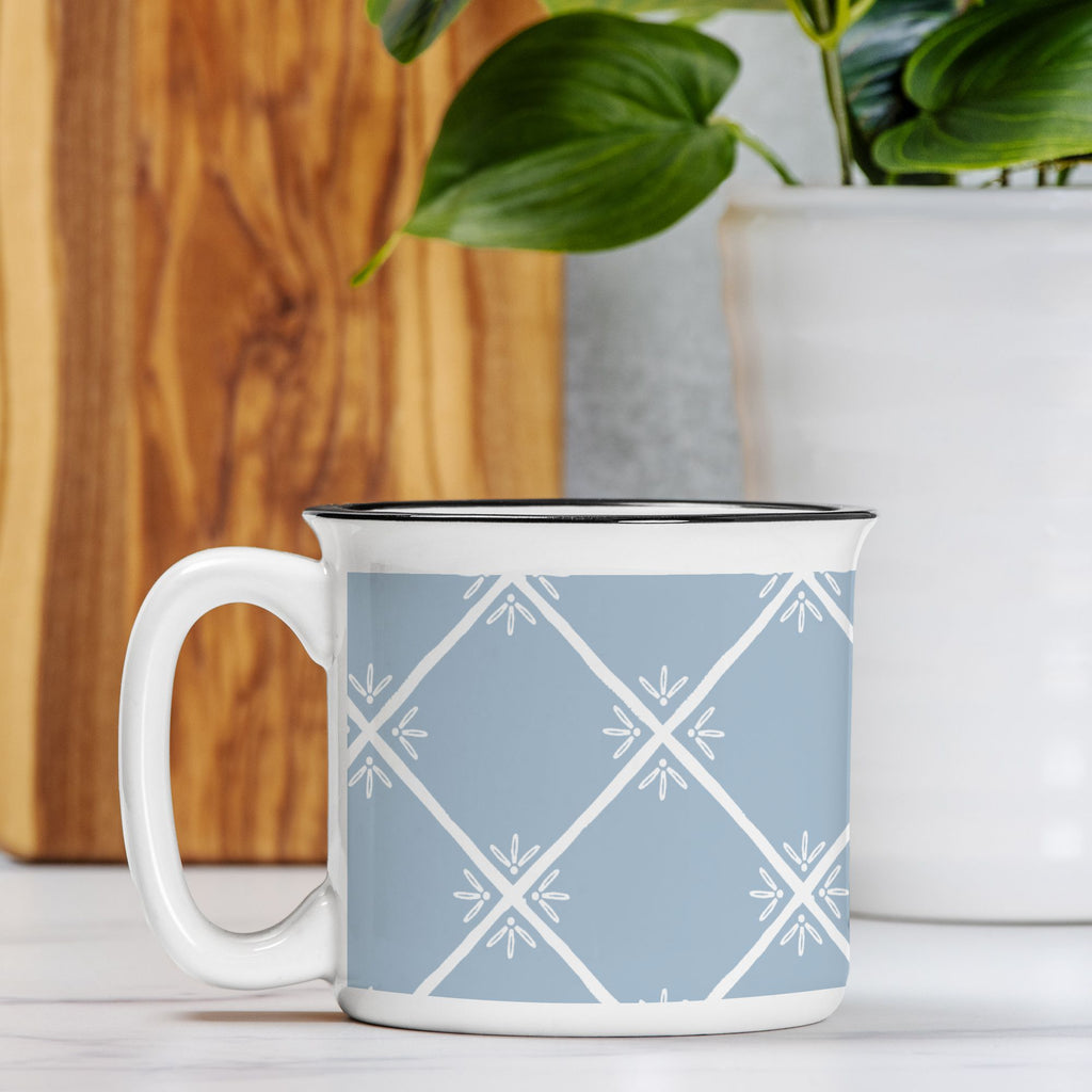 Tomorrow Pattern Ceramic Camp Mug White 13oz