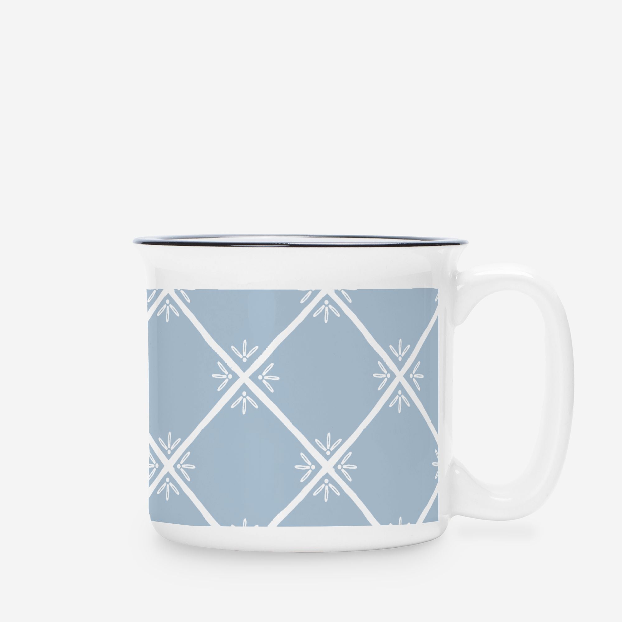 Tomorrow Pattern Ceramic Camp Mug White 13oz