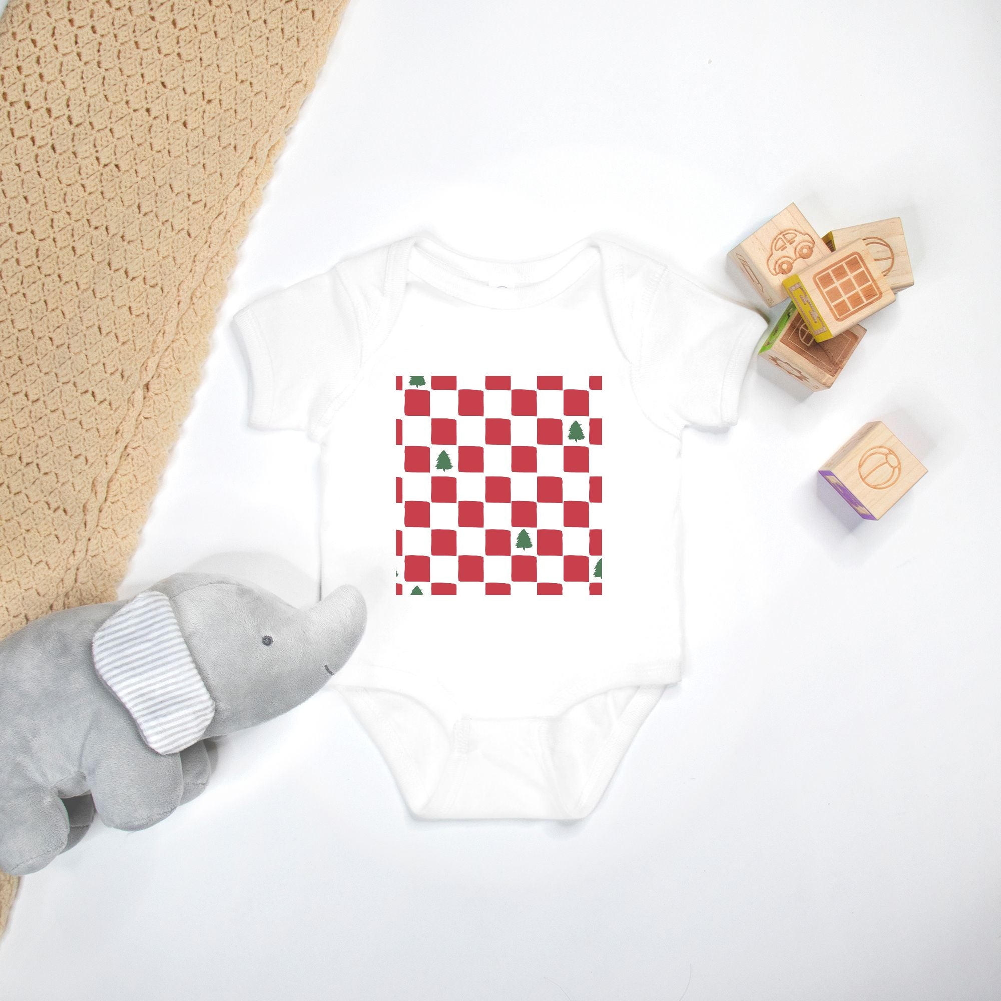 Christmas Check Baby One Piece Rabbit Skins 4400