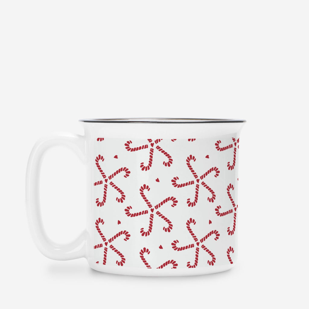 Candy Cane Ceramic Camp Mug White 13oz