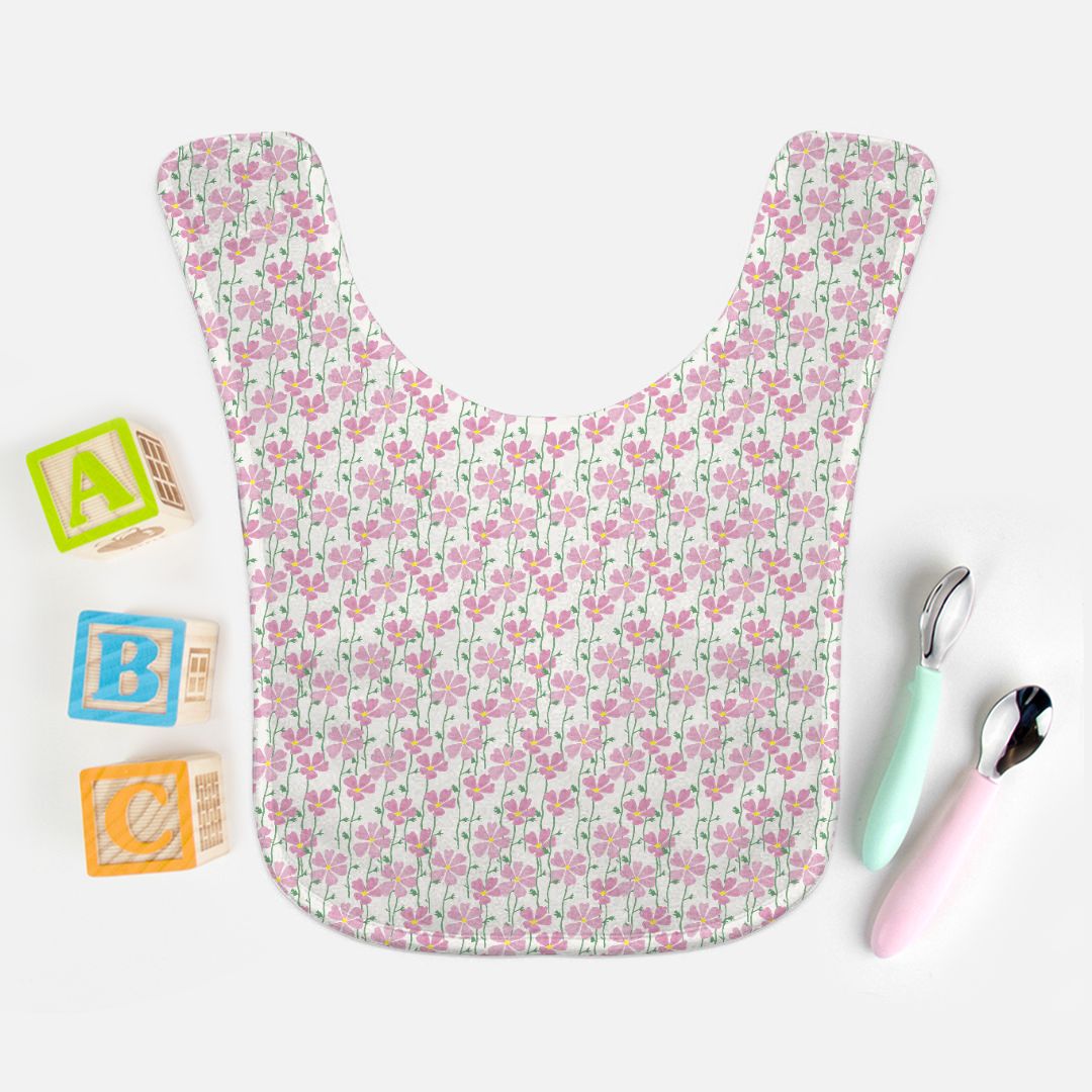 Cosmos Field Baby Bib