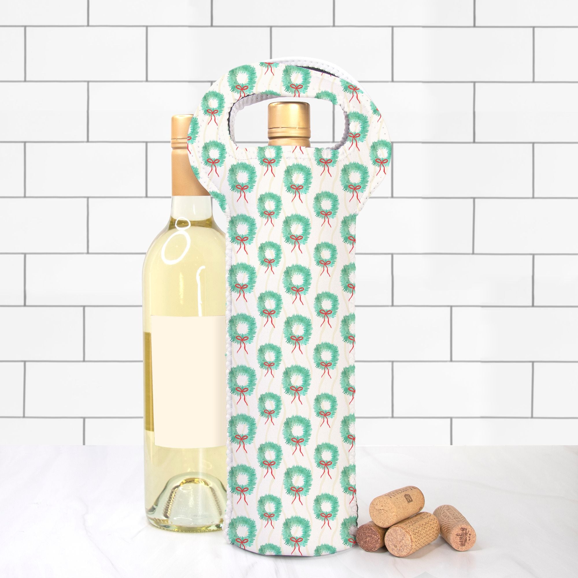 Front Door Wreath Wine Tote