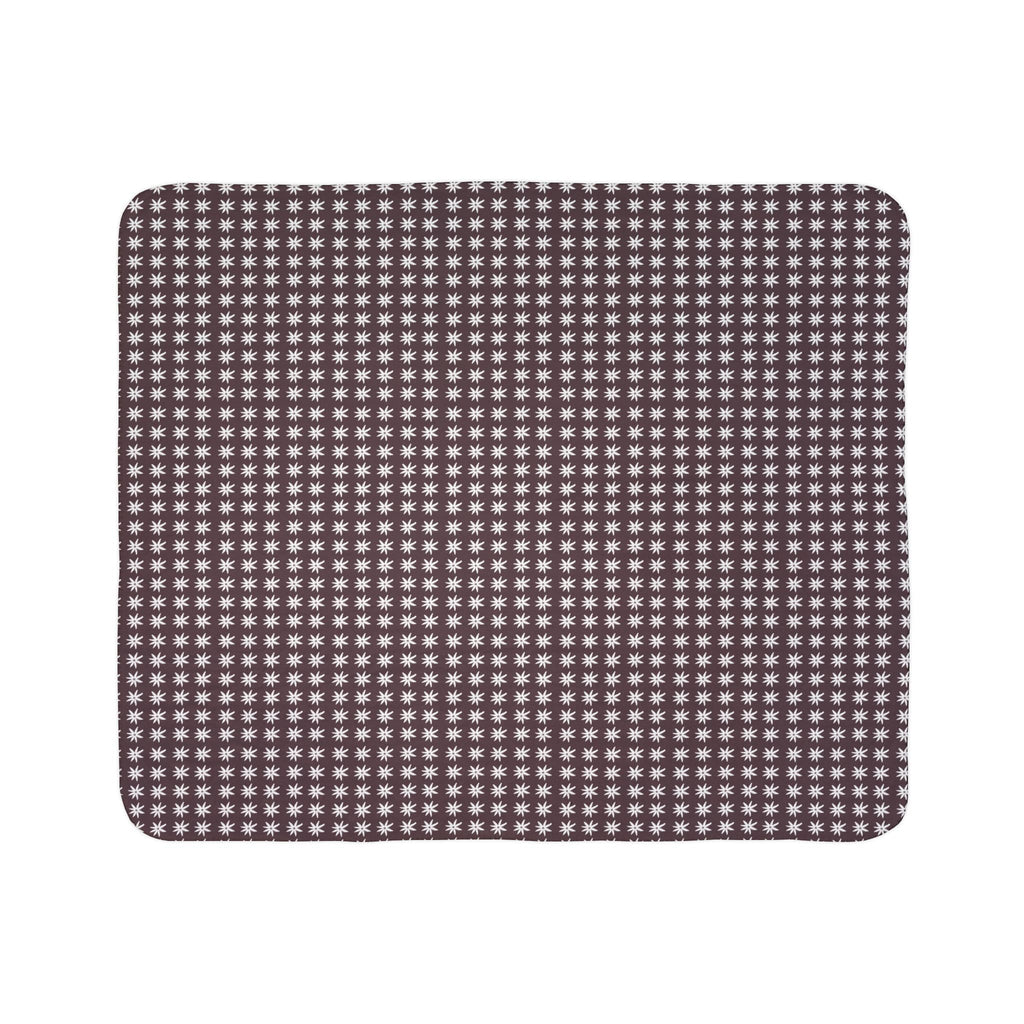 Mille Fleur Sherpa Blanket - Cozy Brown Fleece Throw