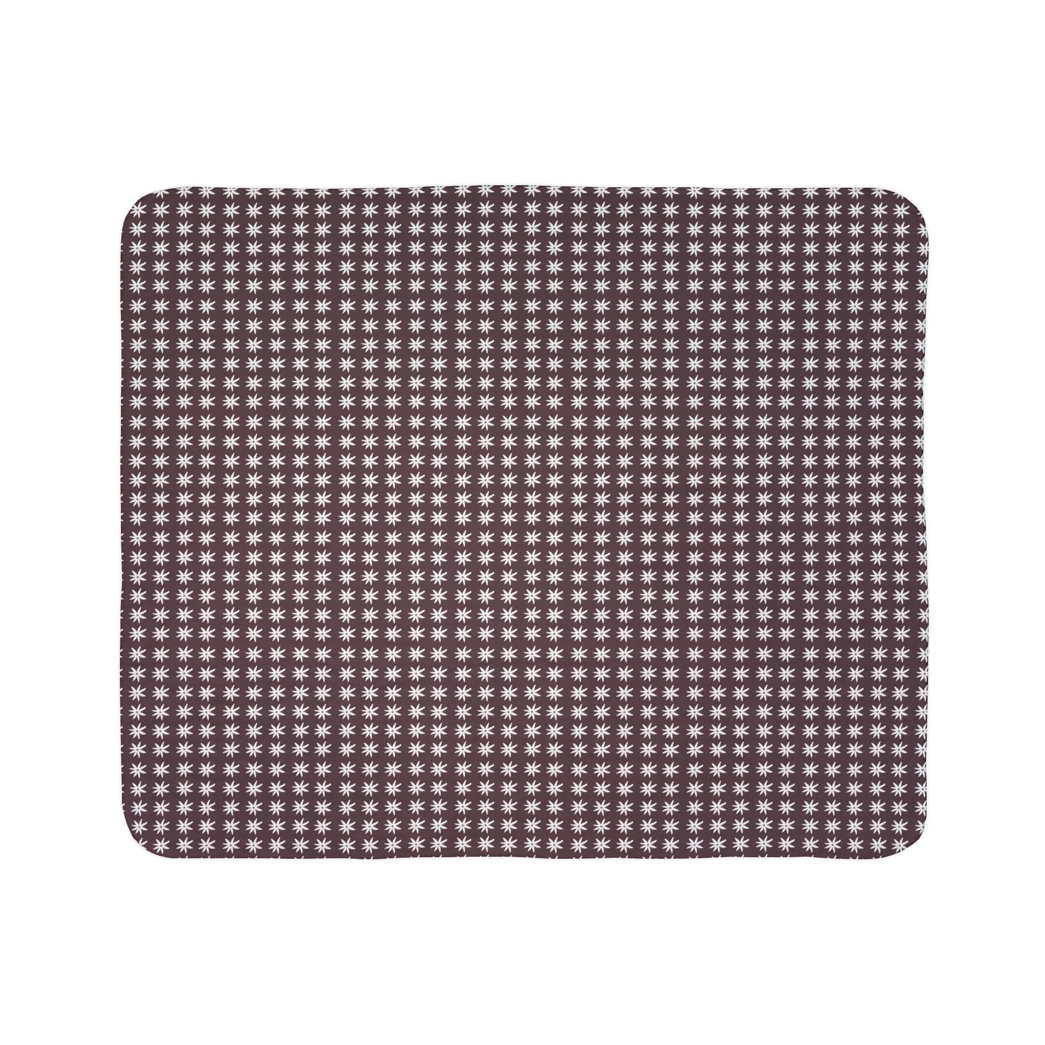 Mille Fleur Sherpa Blanket - Cozy Brown Fleece Throw