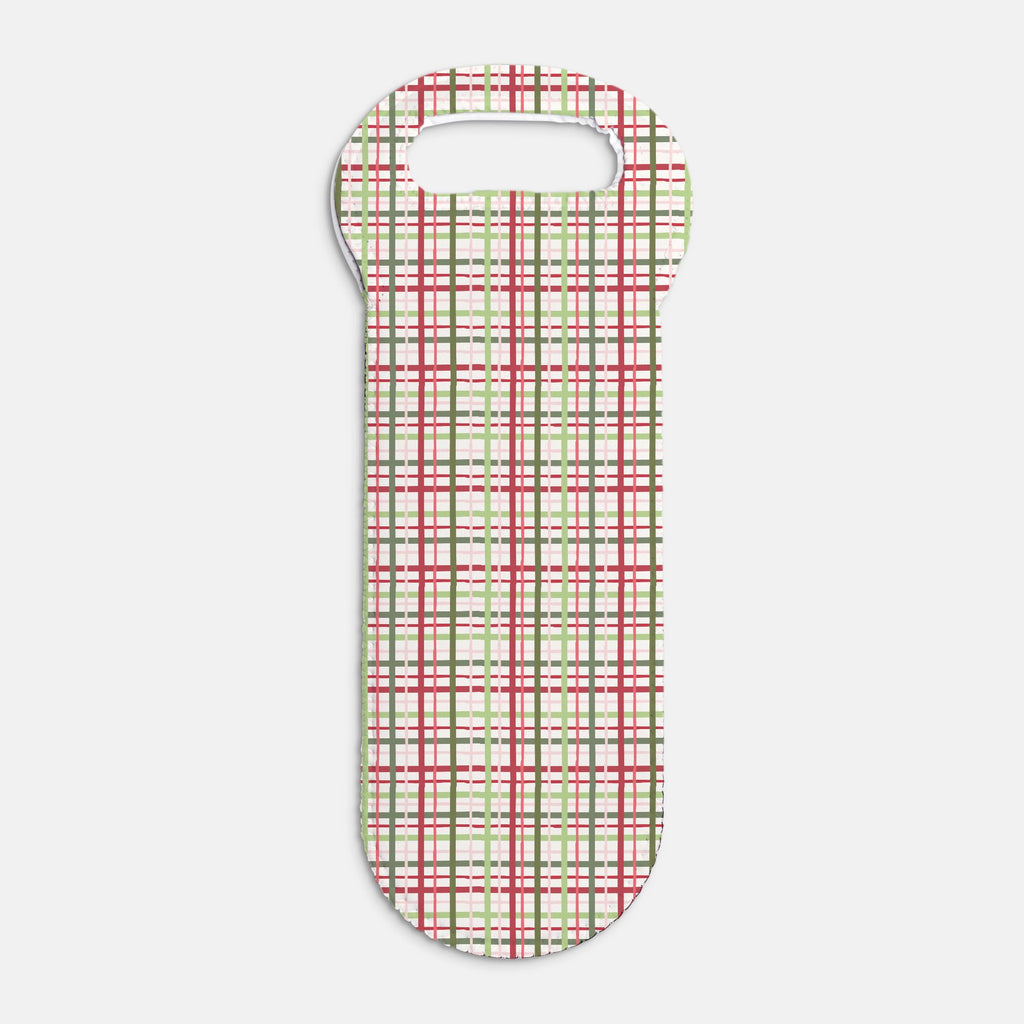 Jingle Plaid Wine Tote