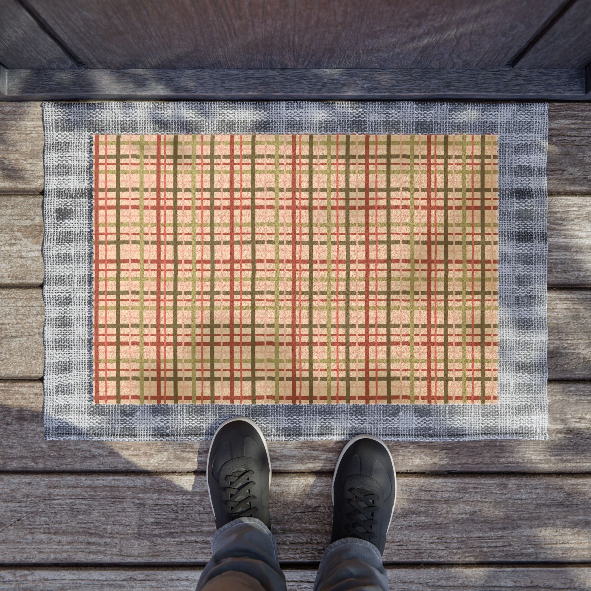 Cozy Plaid Doormat