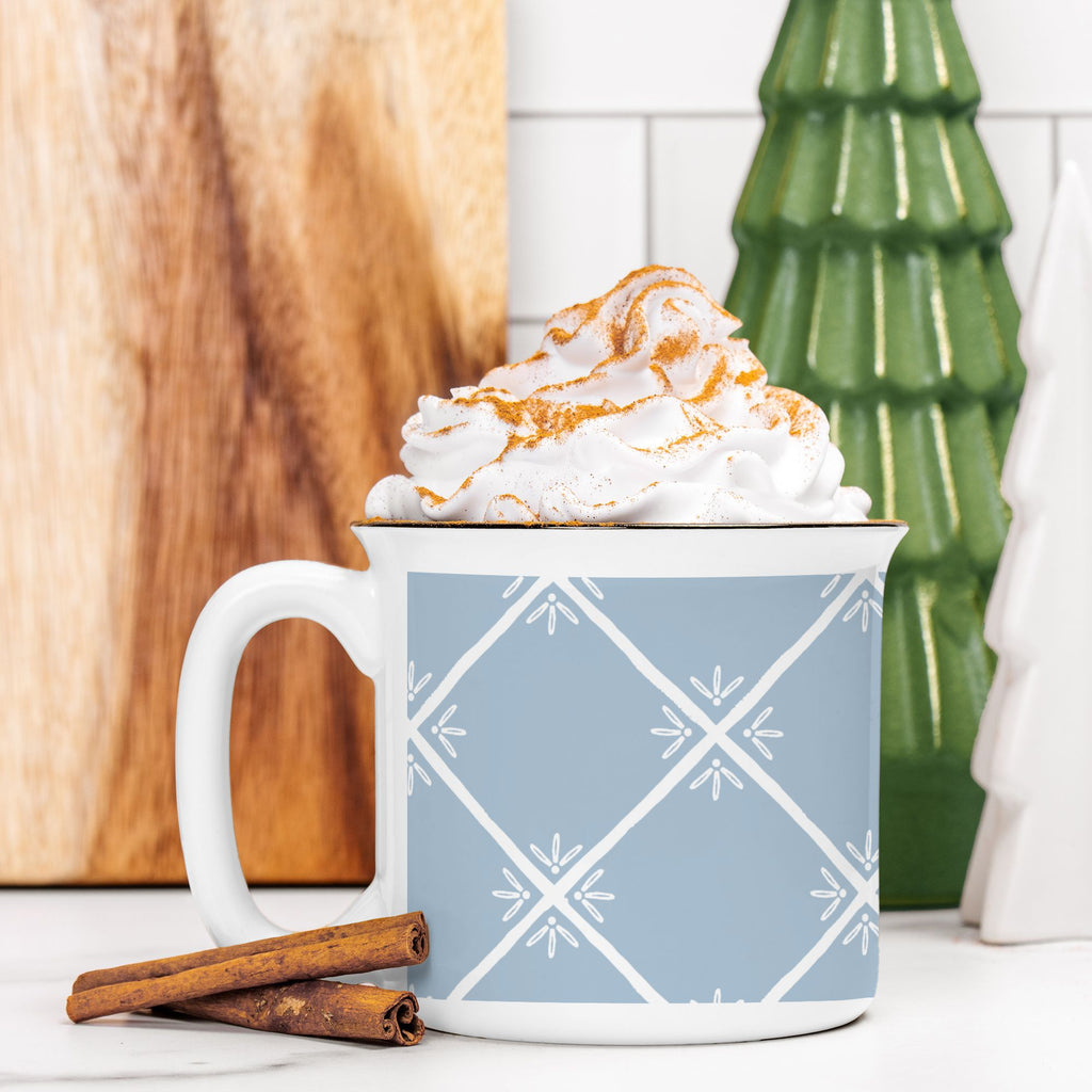 Tomorrow Pattern Ceramic Camp Mug White 13oz