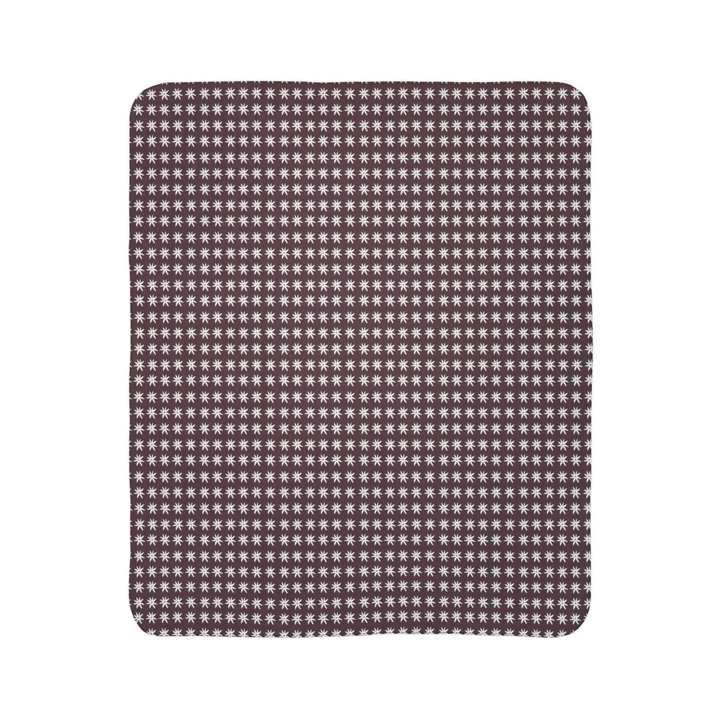 Mille Fleur Sherpa Blanket - Cozy Brown Fleece Throw