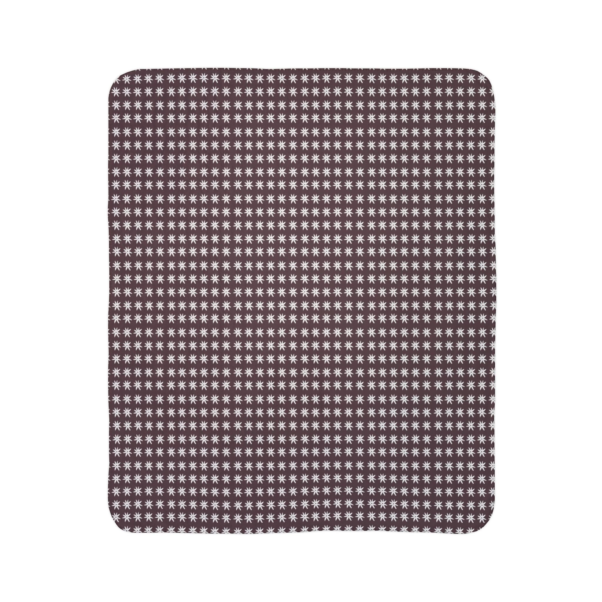 Mille Fleur Sherpa Blanket - Cozy Brown Fleece Throw