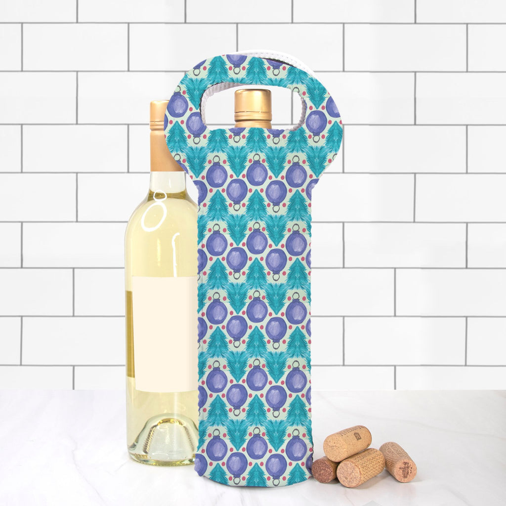 Holiday Cheer (teal/purple) Wine Tote