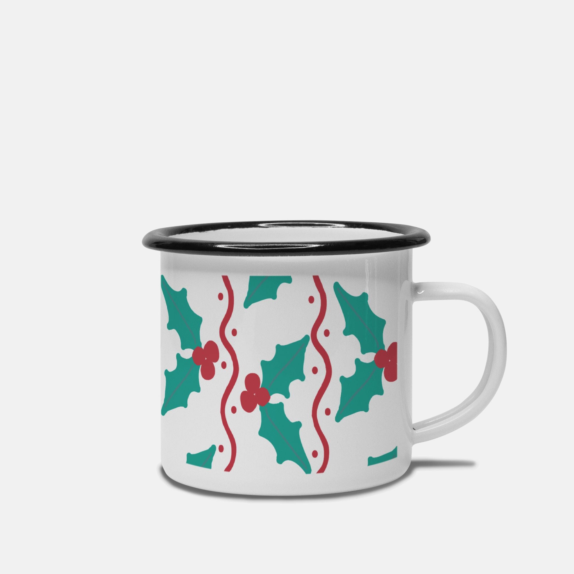 Holly Camp Mug 10 oz. (Black Rim)