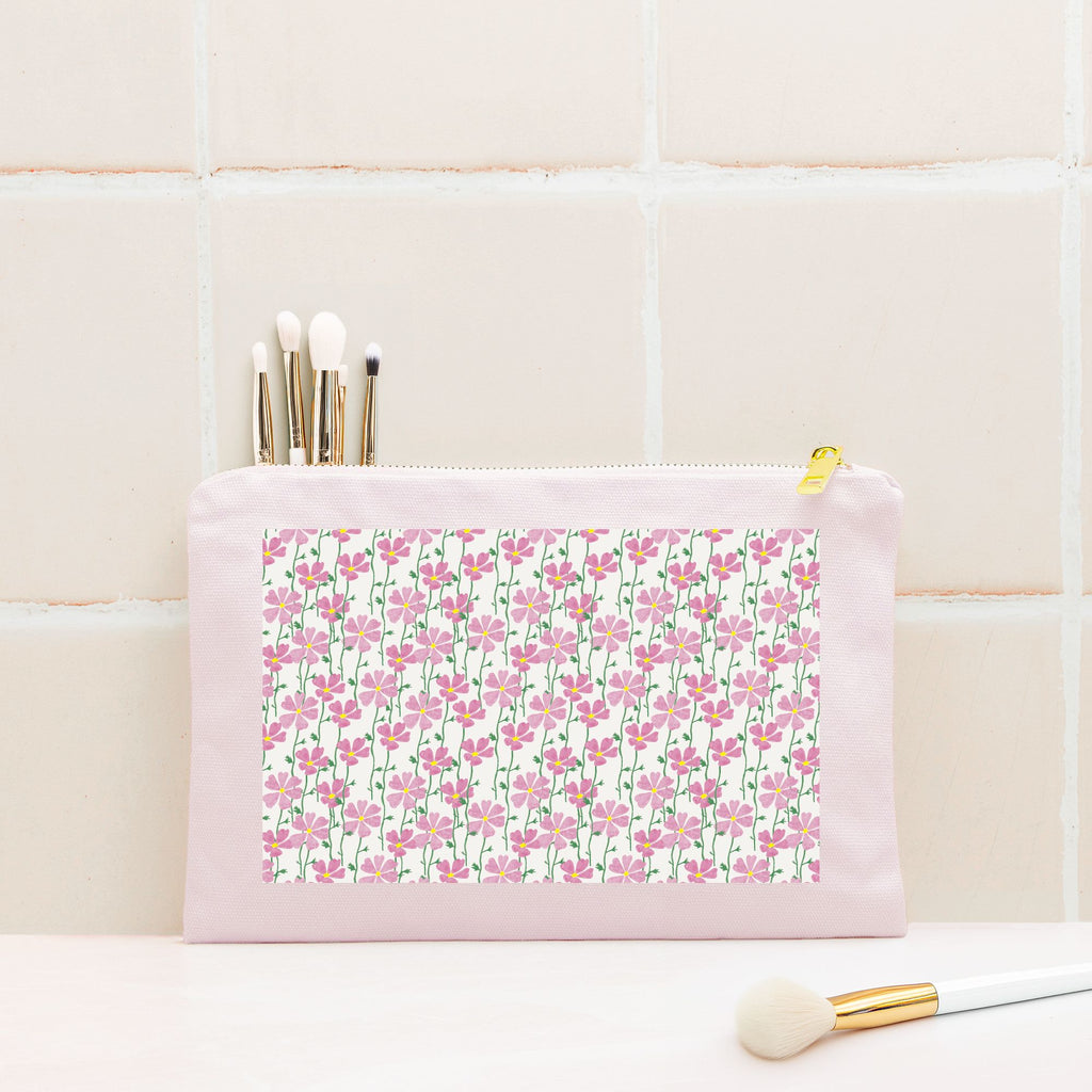 Cosmos Field Cosmetic Bag