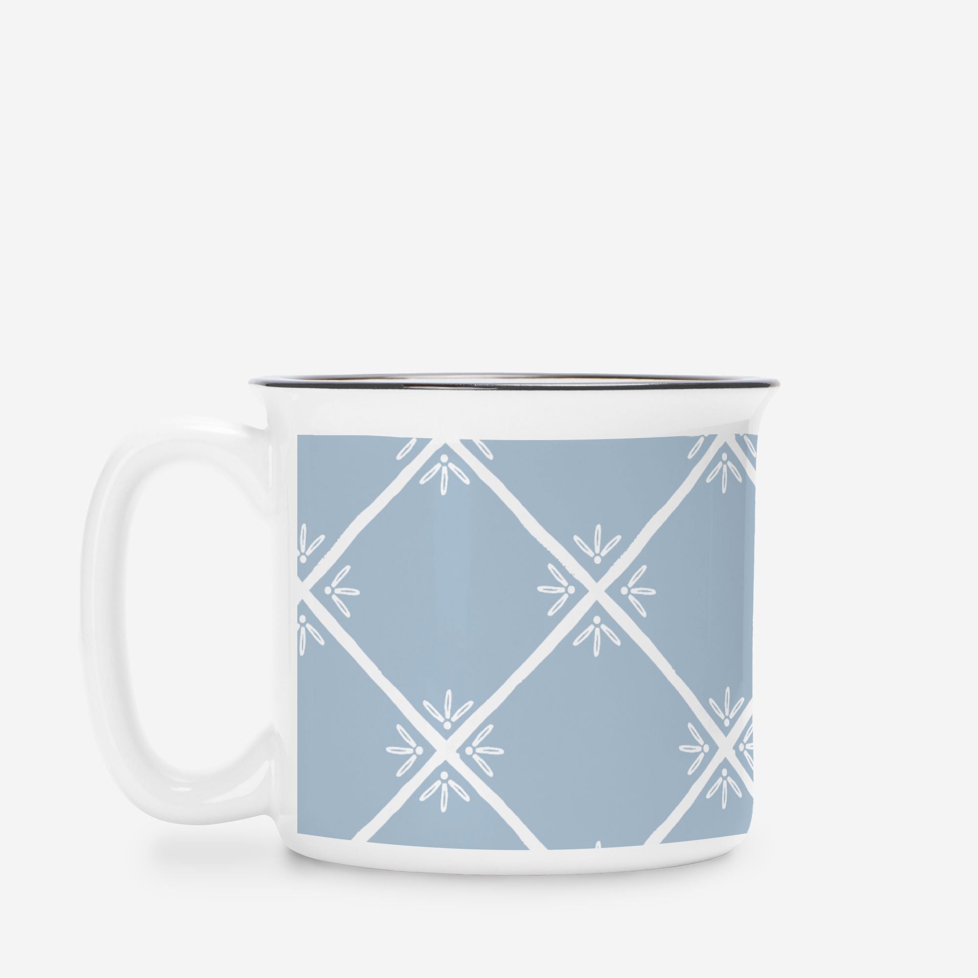 Tomorrow Pattern Ceramic Camp Mug White 13oz
