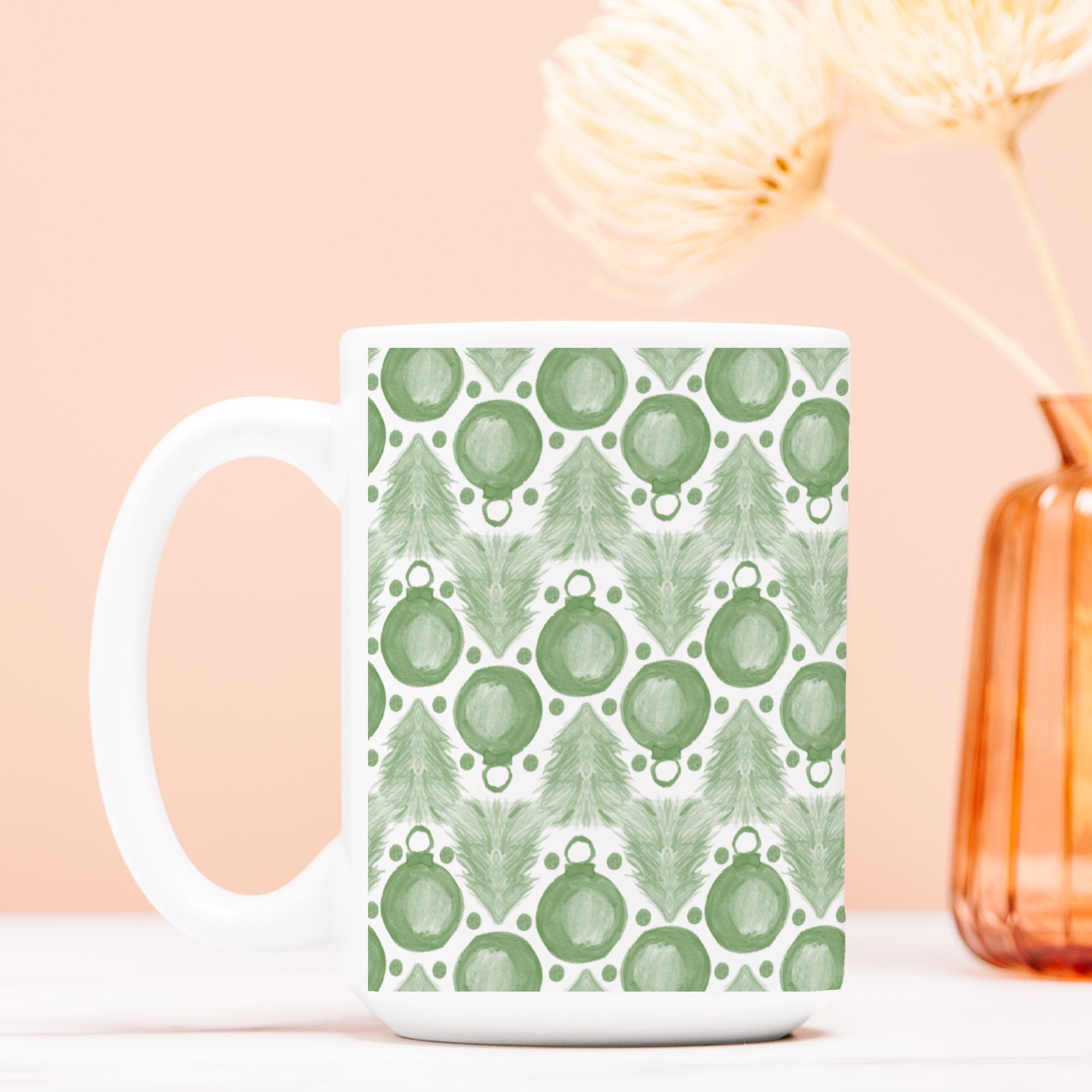 Holiday Cheer green Mug Deluxe 15oz.