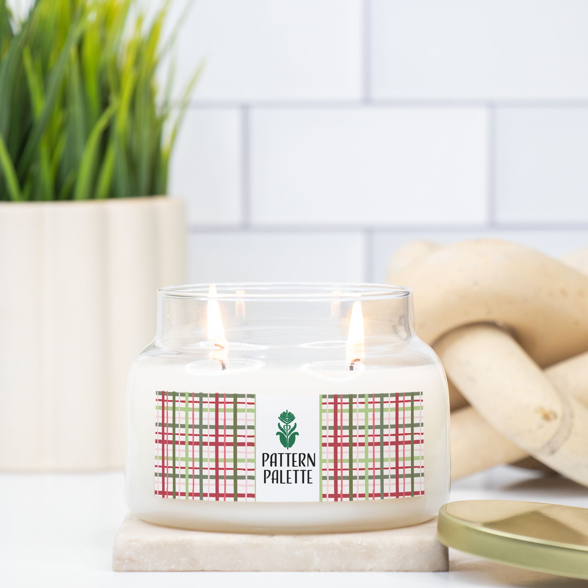 Pattern Palette Candle Apothecary Jar-Frasier fir scent!