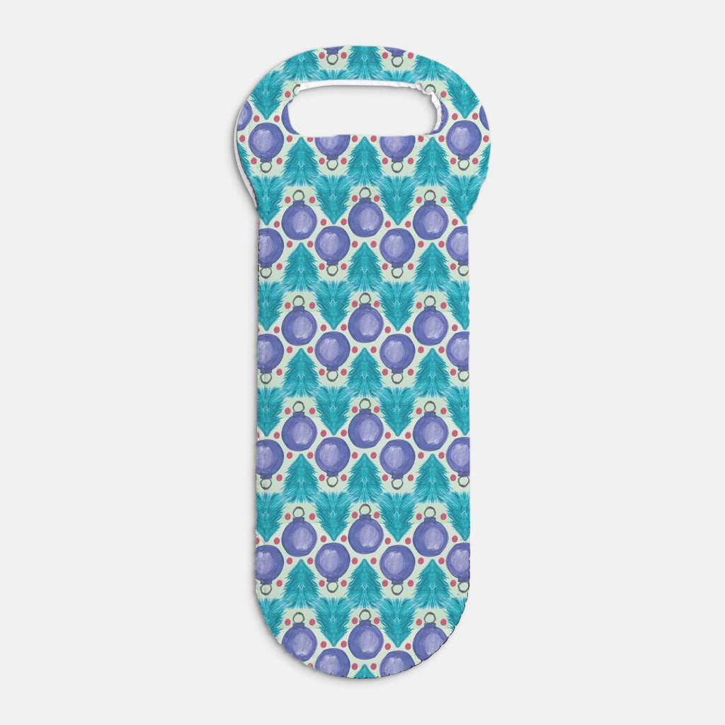 Holiday Cheer (teal/purple) Wine Tote