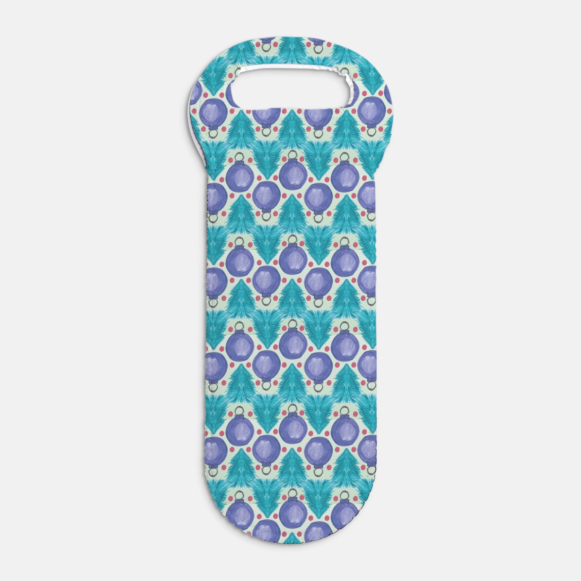 Holiday Cheer (teal/purple) Wine Tote